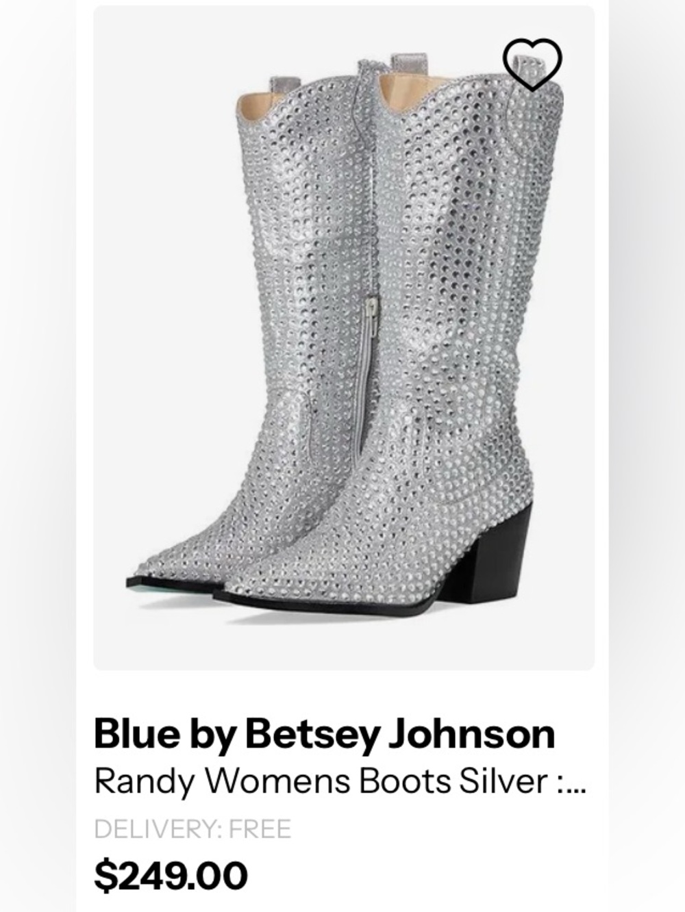 NWOT Betsey Johnson Rhinestone western BOOTS